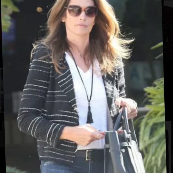 Isabel Marant Black Tweed Striped Glenn Jacket Medium - Picture 15 of 16